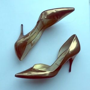 Bruno Frisoni bronze pointy toe pumps